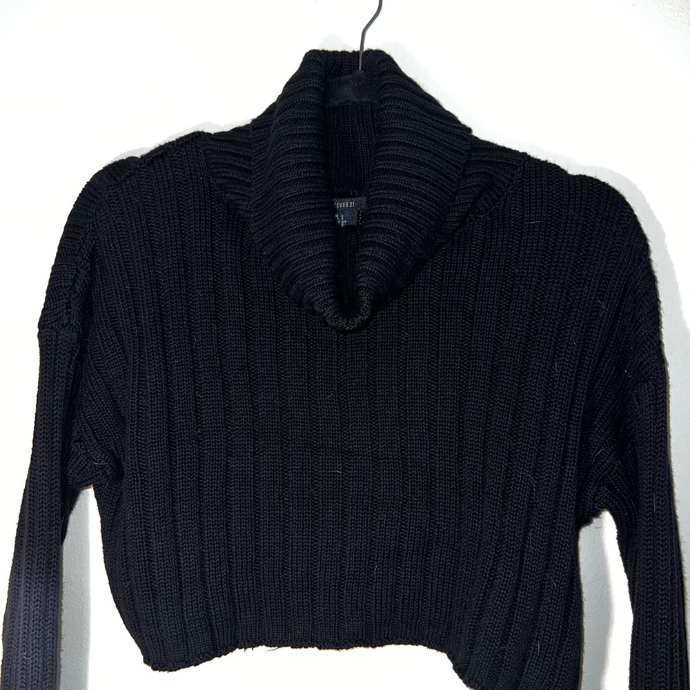 Forever 21 Black Cowl Neck Sweater